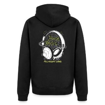 House Music All Night Long - Unisex Premium Organic Zip Hoodie - black - Back - Nico (187cm)