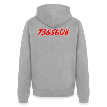 7355608 - Code de désamorçage de bombe - Veste à capuche bio Premium Unisexe - gris chiné - Dos - Nico (187cm)