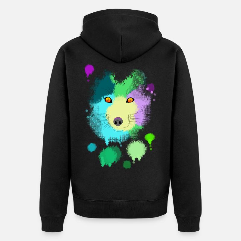 Fox Splash - Veste à capuche bio Premium Unisexe - noir