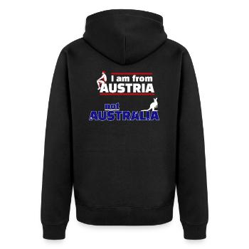 Je viens d'Autriche pas d'Australie - musicmaker12 - Veste à capuche bio Premium Unisexe - noir - Dos - Nico (187cm)