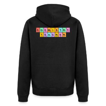 Chemistry teacher Chemical elements - Unisex Premium Organic Zip Hoodie - black - Back - Nico (187cm)