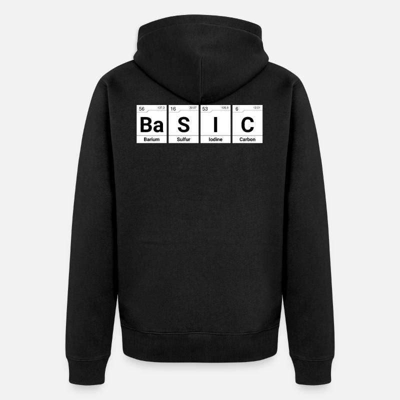 Basic periodic table elements - Unisex Premium Organic Zip Hoodie - black
