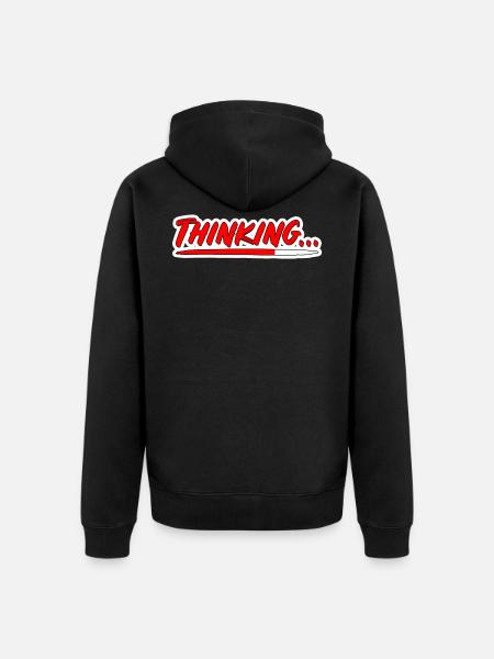 Thinking PopArt Ladebalken Schriftzug - Unisex Premium Bio Zip Hoodie - Schwarz