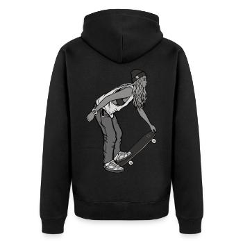 SKATEBOARDING Tee Shirt - Veste à capuche bio Premium Unisexe - noir - Dos - Nico (187cm)