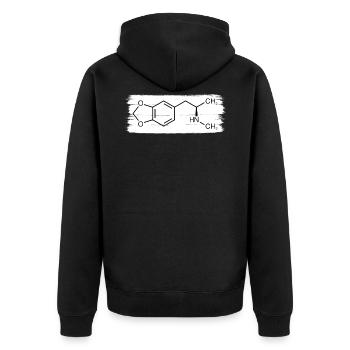 MDMA Ecstasy - Unisex Premium Organic Zip Hoodie - black - Back - Nico (187cm)