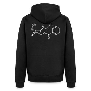 Formule développée de molécule de cocaïne - Veste à capuche bio Premium Unisexe - noir - Dos - Nico (187cm)