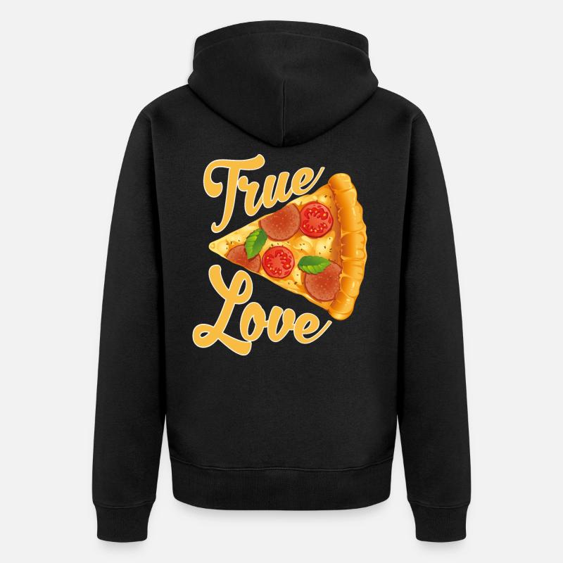Pizza vrai amour - Veste à capuche bio Premium Unisexe - noir