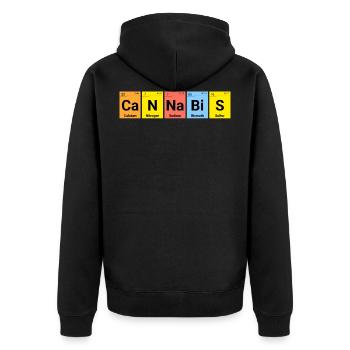 Cannabis Chemie Periodensystem - Unisex Premium Bio Zip Hoodie - Schwarz - Hinten - Nico (187cm)