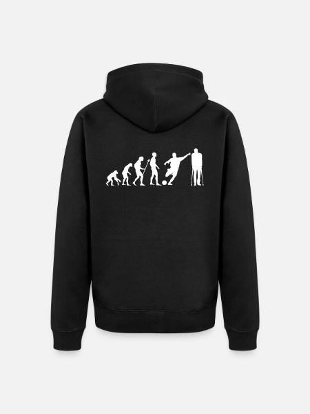 Evolution Fußball gebrochen Verletzung Geschenk - Unisex Premium Bio Zip Hoodie - Schwarz
