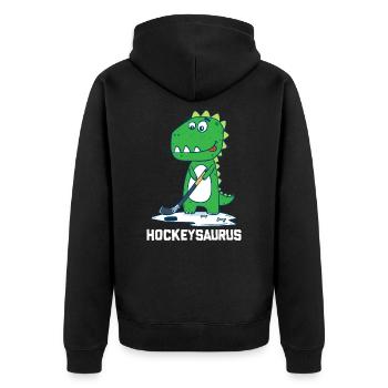 Hockeysaurus Hockey Dino Sport Enfants Cadeau Amusant - Veste à capuche bio Premium Unisexe - noir - Dos - Nico (187cm)