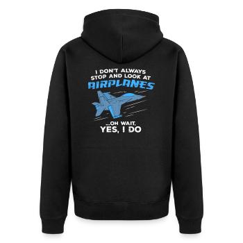 Avion jet de l’armée plane-spotter cadeau - Veste à capuche bio Premium Unisexe - noir - Dos - Nico (187cm)