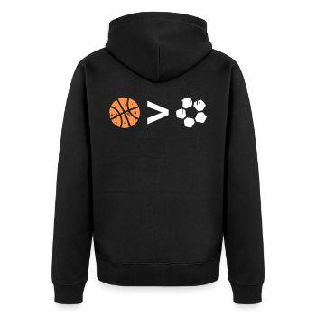 Basket-ball > mieux que le sport de football cadeau - Veste à capuche bio Premium Unisexe - noir - Dos - Nico (187cm)