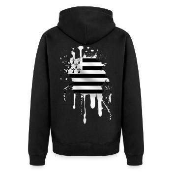 breizh brittany 16 - Unisex Premium Organic Zip Hoodie - black - Back - Nico (187cm)