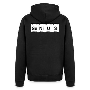 Genie Elemente Periodensystem - Unisex Premium Bio Zip Hoodie - Schwarz - Hinten - Nico (187cm)