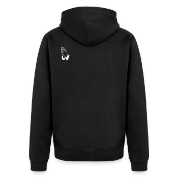 Mains en prière! Idée cadeau prier Dieu - Veste à capuche bio Premium Unisexe - noir - Dos - Nico (187cm)