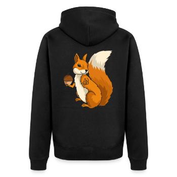 Eichhörnchen Nager Nagetier Waldbewohner Geschenk - Unisex Premium Bio Zip Hoodie - Schwarz - Hinten - Nico (187cm)
