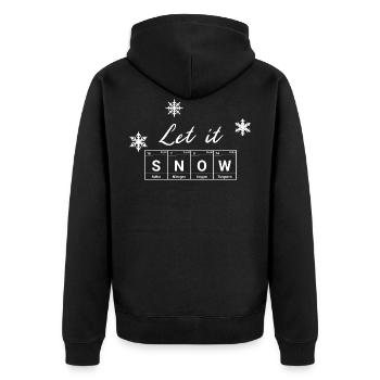 Let It SNOW - Periodic Table Chemistry Christmas - Unisex Premium Organic Zip Hoodie - black - Back - Nico (187cm)