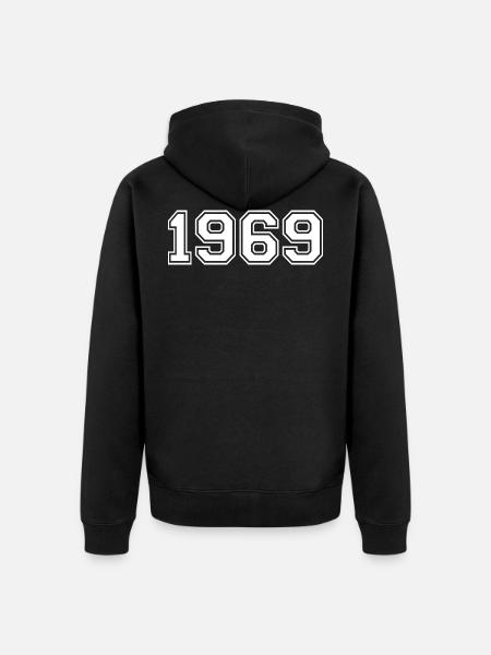1969 birthday - Unisex Premium Organic Zip Hoodie - black