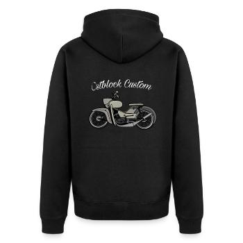 Star custom - Unisex Premium Bio Zip Hoodie - Schwarz - Hinten - Nico (187cm)