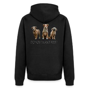 Bœuf chiot - Veste à capuche bio Premium Unisexe - noir - Dos - Nico (187cm)
