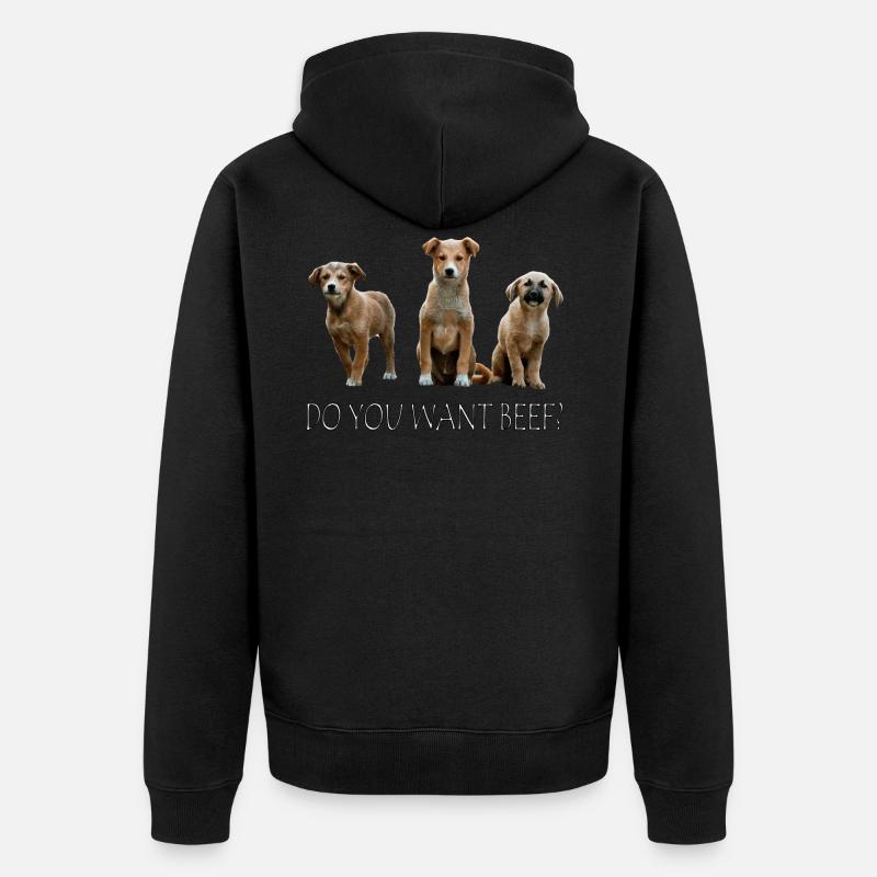 Welpen Beef - Unisex Premium Bio Zip Hoodie - Schwarz