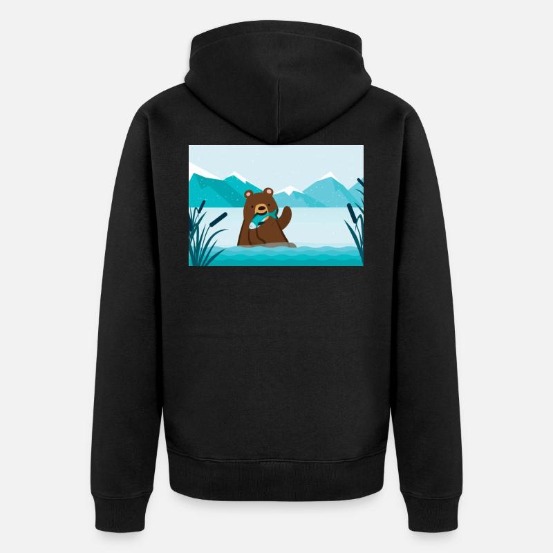 Le grizzly - Veste à capuche bio Premium Unisexe - noir