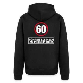 Cadeau d'anniversaire 60 - Veste à capuche bio Premium Unisexe - noir - Dos - Nico (187cm)