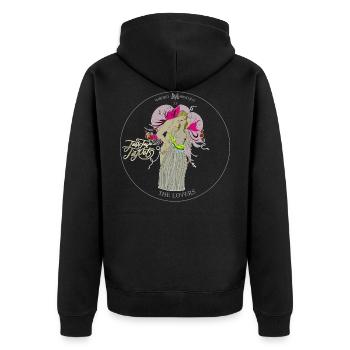 The Lovers | The Loving Tarot Card | Twins - Unisex Premium Organic Zip Hoodie - black - Back - Nico (187cm)