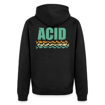 Acid Trance et House Techno Party Outfit Club DJ - Veste à capuche bio Premium Unisexe - noir - Dos - Nico (187cm)