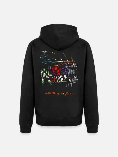 abstrait - Veste à capuche bio Premium Unisexe - noir