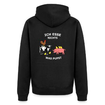 Bien-être des animaux végétarien - Veste à capuche bio Premium Unisexe - noir - Dos - Nico (187cm)