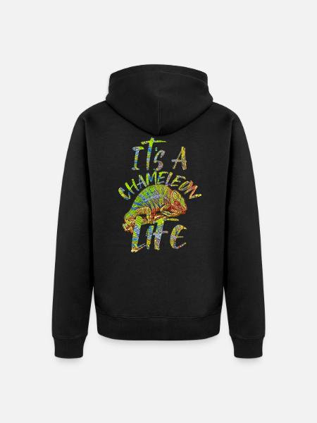 Chamäleon - Unisex Premium Bio Zip Hoodie - Schwarz