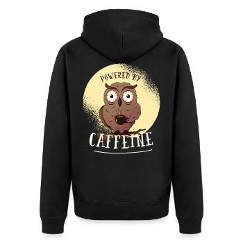 CAFÉINE OWL - Veste à capuche bio Premium Unisexe - noir - Dos - Nico (187cm)