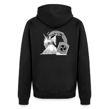 Femme Taiko Batteur Mitsudomoe Illustration - Veste à capuche bio Premium Unisexe - noir - Dos - Nico (187cm)