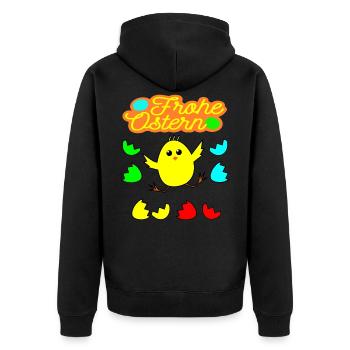 Easter - Happy Easter - chicks - Unisex Premium Organic Zip Hoodie - black - Back - Nico (187cm)