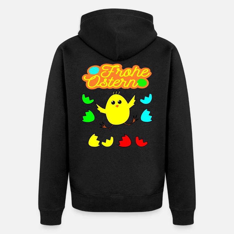 Pâques - Joyeuses Pâques - Poussins - Veste à capuche bio Premium Unisexe - noir