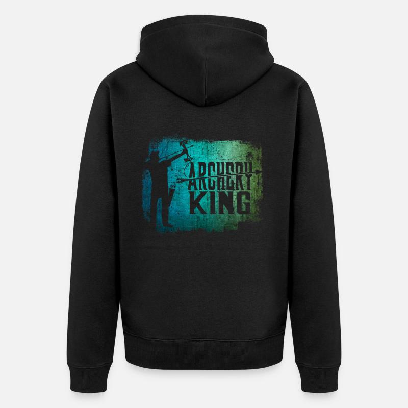 Roi archer - Veste à capuche bio Premium Unisexe - noir
