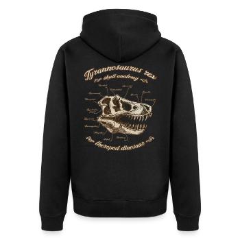 Tyrannosaurus Rex Schädel Anatomie Biologie - Unisex Premium Bio Zip Hoodie - Schwarz - Hinten - Nico (187cm)