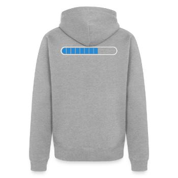 Ladebalken PC Icon Symbol - Unisex Premium Bio Zip Hoodie - Grau meliert - Hinten - Nico (187cm)