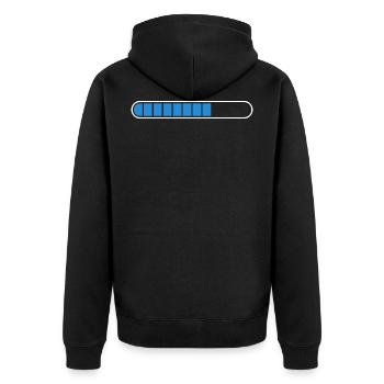Ladebalken PC Icon Symbol - Unisex Premium Bio Zip Hoodie - Schwarz - Hinten - Nico (187cm)
