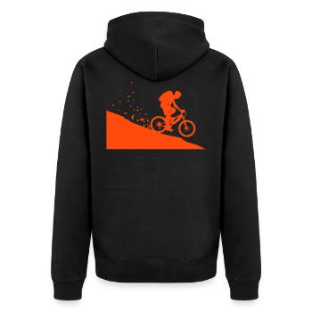 Mountain bikers - Unisex Premium Organic Zip Hoodie - black - Back - Nico (187cm)