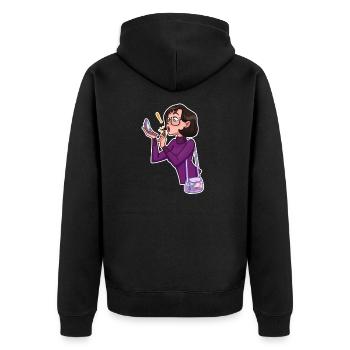 Rouge à lèvres TechPrincess - Veste à capuche bio Premium Unisexe - noir - Dos - Nico (187cm)
