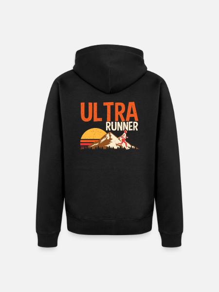 Ultra Marathon Runner Retro Competition Gift - Unisex Premium Organic Zip Hoodie - black