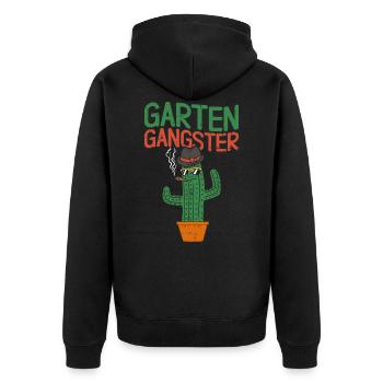 Garten Gangster Gartenbau Kaktus Gärtner Geschenk - Unisex Premium Bio Zip Hoodie - Schwarz - Hinten - Nico (187cm)