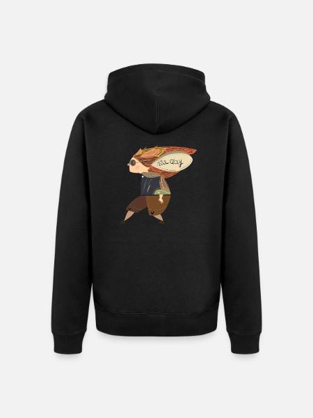 Nice Day Creature - Unisex Premium Organic Zip Hoodie - black