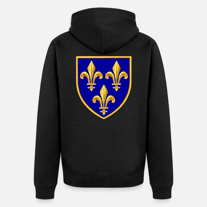 fleurs de lys - Veste à capuche bio Premium Unisexe - noir