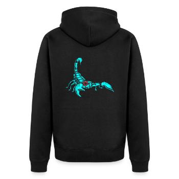 Skorpion Sternzeichen Astrologie - Unisex Premium Bio Zip Hoodie - Schwarz - Hinten - Nico (187cm)