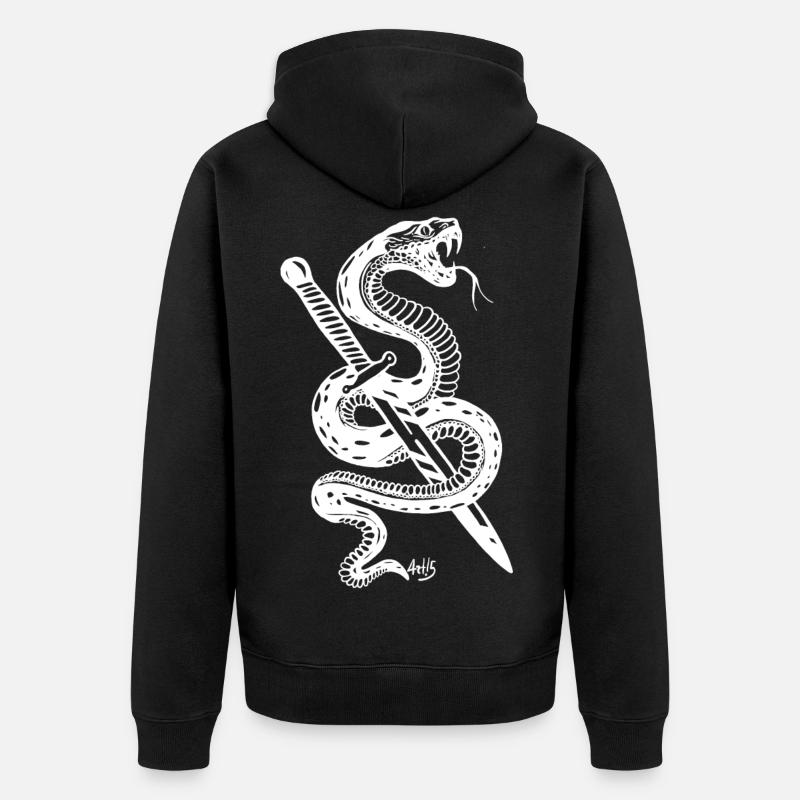 Dague de serpent WH - Veste à capuche bio Premium Unisexe - noir