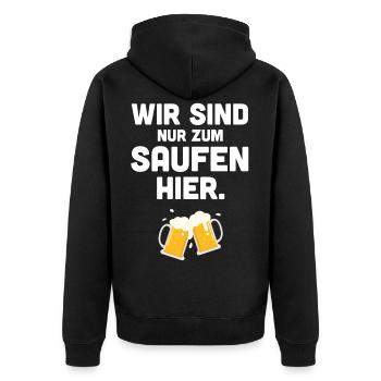 wir sind nur zum saufen hier - Veste à capuche bio Premium Unisexe - noir - Dos - Nico (187cm)