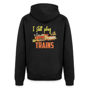 Locomotive à locomotive à vapeur - Veste à capuche bio Premium Unisexe - noir - Dos - Nico (187cm)